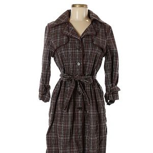 BCBGMAXAZRIA 🔥 M brown unlined cotton belted trench coat in excellent condition